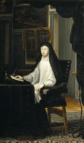 Miranda, Juan Carreno de La reina Mariana de Austria de luto Norge oil painting art
